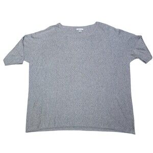 Garnet Hill Womens S Silk Blend Sweater Gray Oversized Minimalist Slouchy Soft